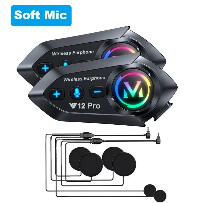 Y12 Pro Motorcycle Helmet Bluetooth Intercom With Voice Assistant And 500m Range 9