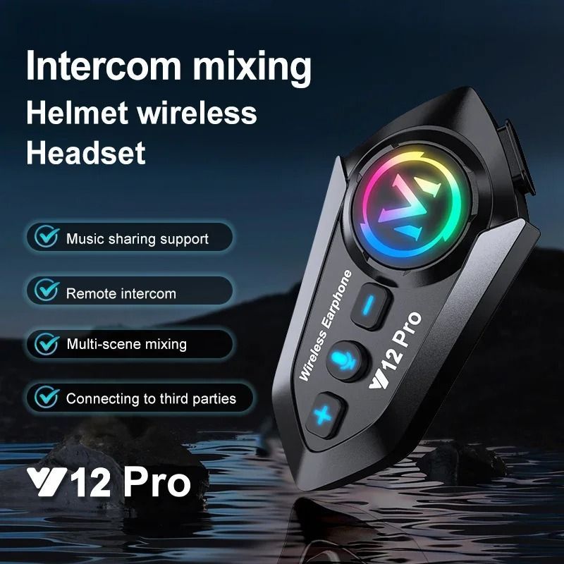 Y12 Pro Motorcycle Helmet Bluetooth Intercom With Voice Assistant And 500m Range 1
