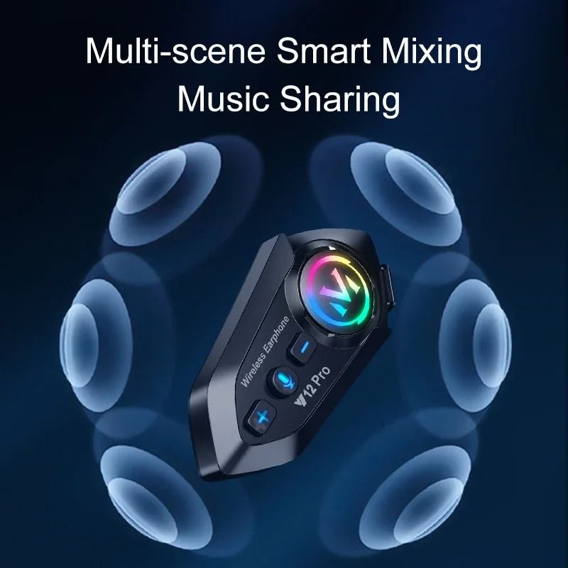 Y12 Pro Motorcycle Helmet Bluetooth Intercom With Voice Assistant And 500m Range 4