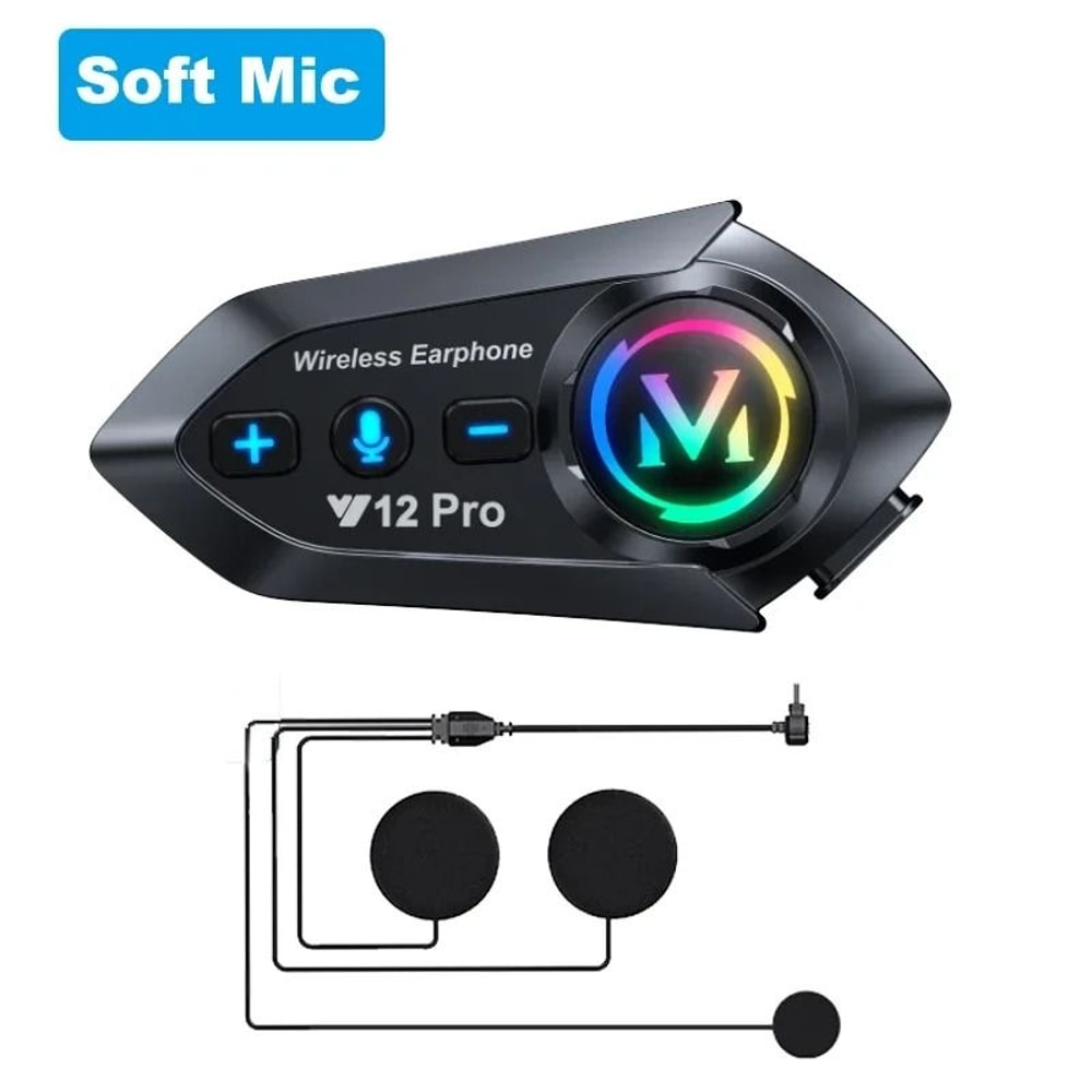 Y12 Pro Motorcycle Helmet Bluetooth Intercom With Voice Assistant And 500m Range 6