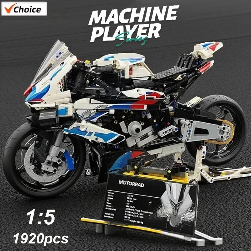 Motorcycle Building Blocks Model Kit Educational Assembly Toy For Boys And Collectors 0