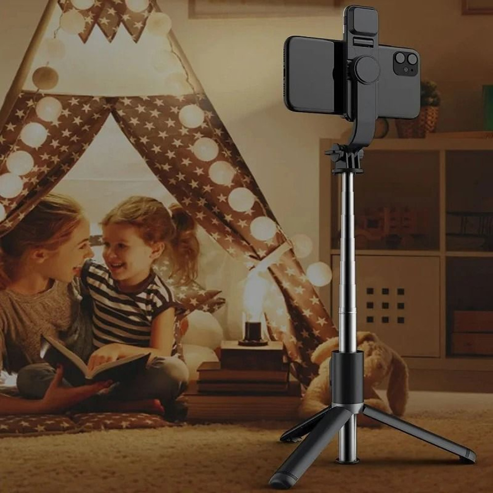 Selfie Stick Tripod With Bluetooth Remote And LED Fill Light For Android And IPhone 4