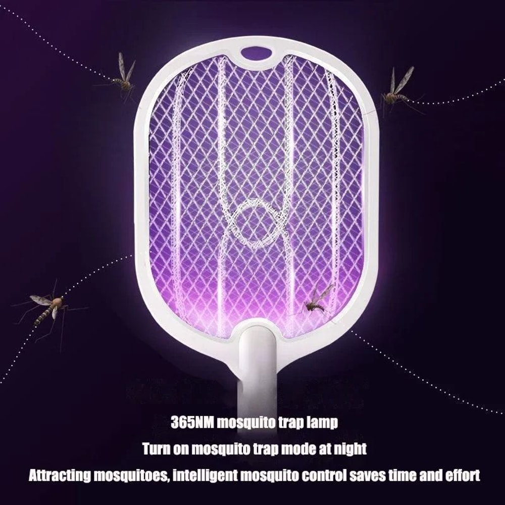 Upgraded 3 In 1 Electric Mosquito Swatter 3000V TypeC Rechargeable Mosquito Killer Lamp With Digita 3
