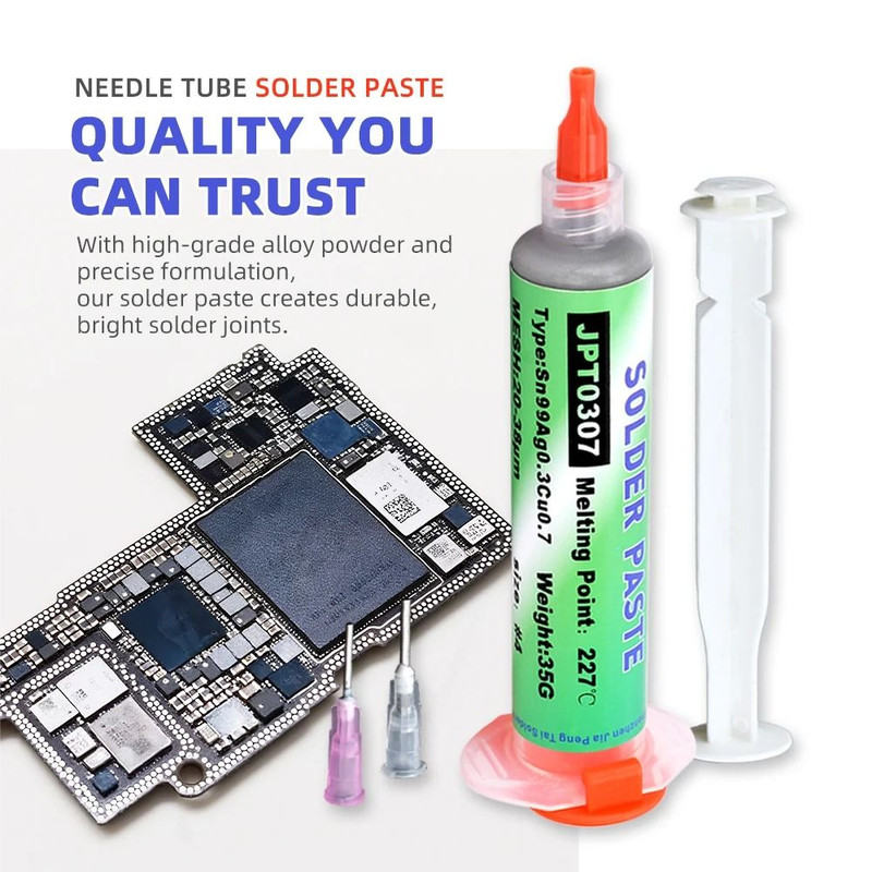 LeadFree High Temperature Solder Paste Sn99 Ag03 Cu07 Needle Tube For Mobile Phone And LED Repair 4