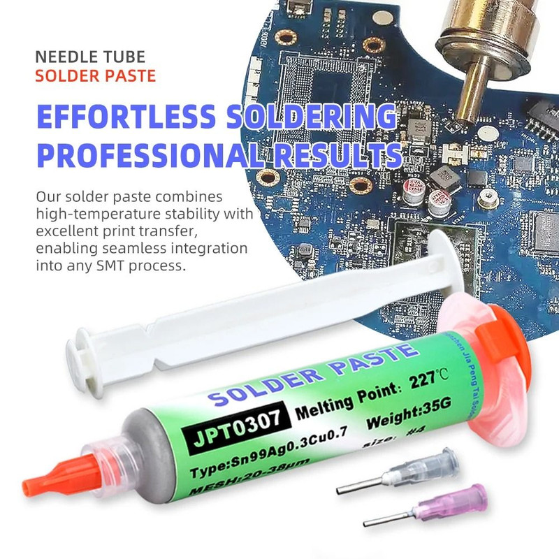 LeadFree High Temperature Solder Paste Sn99 Ag03 Cu07 Needle Tube For Mobile Phone And LED Repair 5