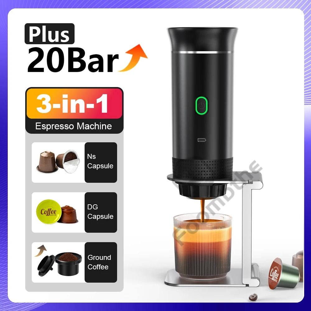 Wireless Portable Espresso Coffee Maker 3in1 Electric Travel Coffee Machine For Home Car And Campin 0