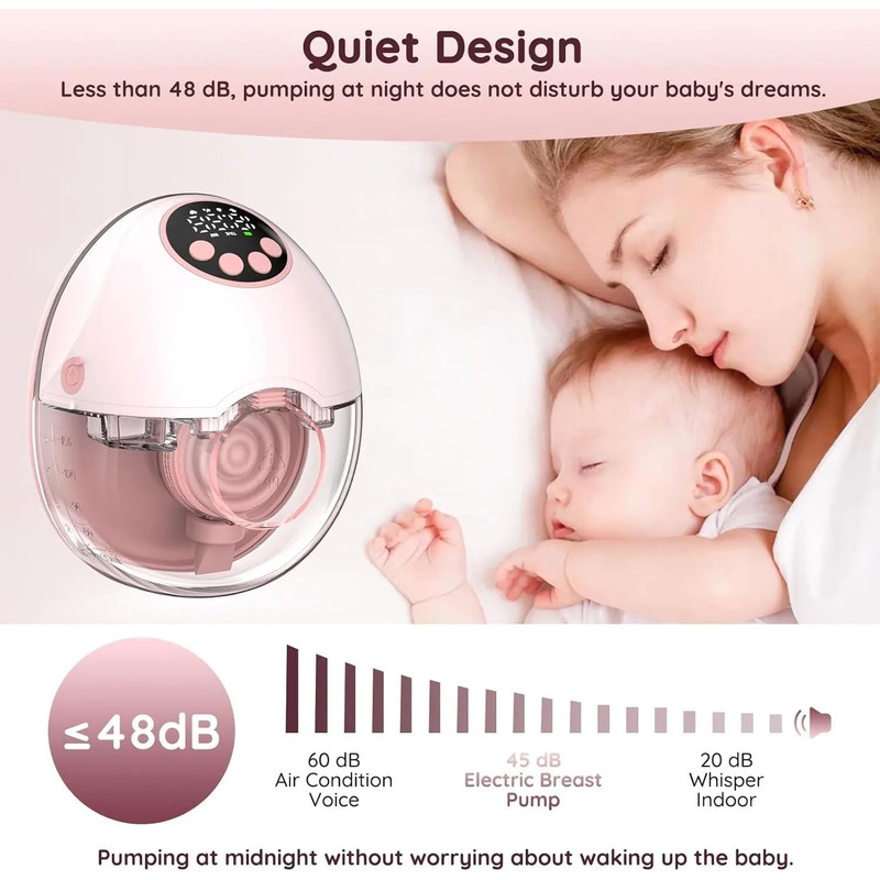 Electric HandsFree Wearable Breast Pump With Heating And UV Sterilization Lid Option BPAFree Wirel 6
