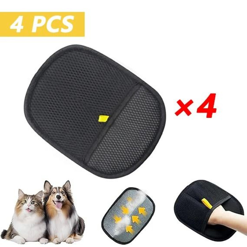 Reusable Pet Hair Removal Gloves DoubleSided Static Fur Remover Grooming Tool For Carpets Furniture 10