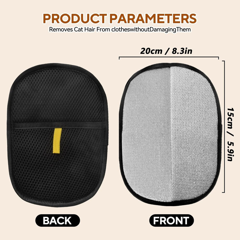 Reusable Pet Hair Removal Gloves DoubleSided Static Fur Remover Grooming Tool For Carpets Furniture 4