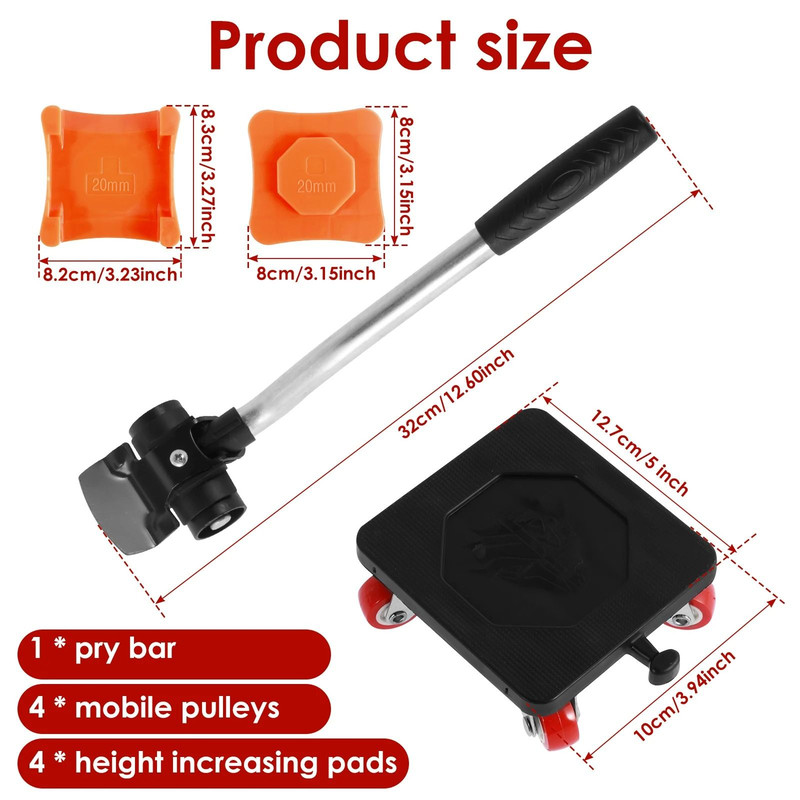 Heavy Duty Furniture Lifter And Roller Kit LaborSaving Appliance Lift Slider Tool For Moving Large  3
