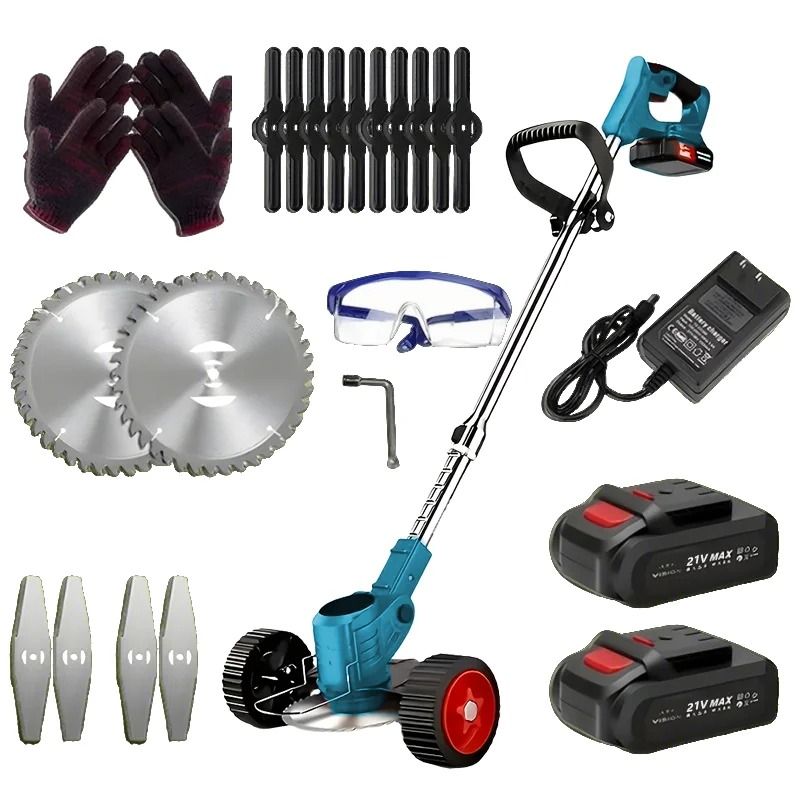 Portable Cordless Electric Lawn Mower With Dual Batteries And 3 Blade Types For Efficient Yard And  10
