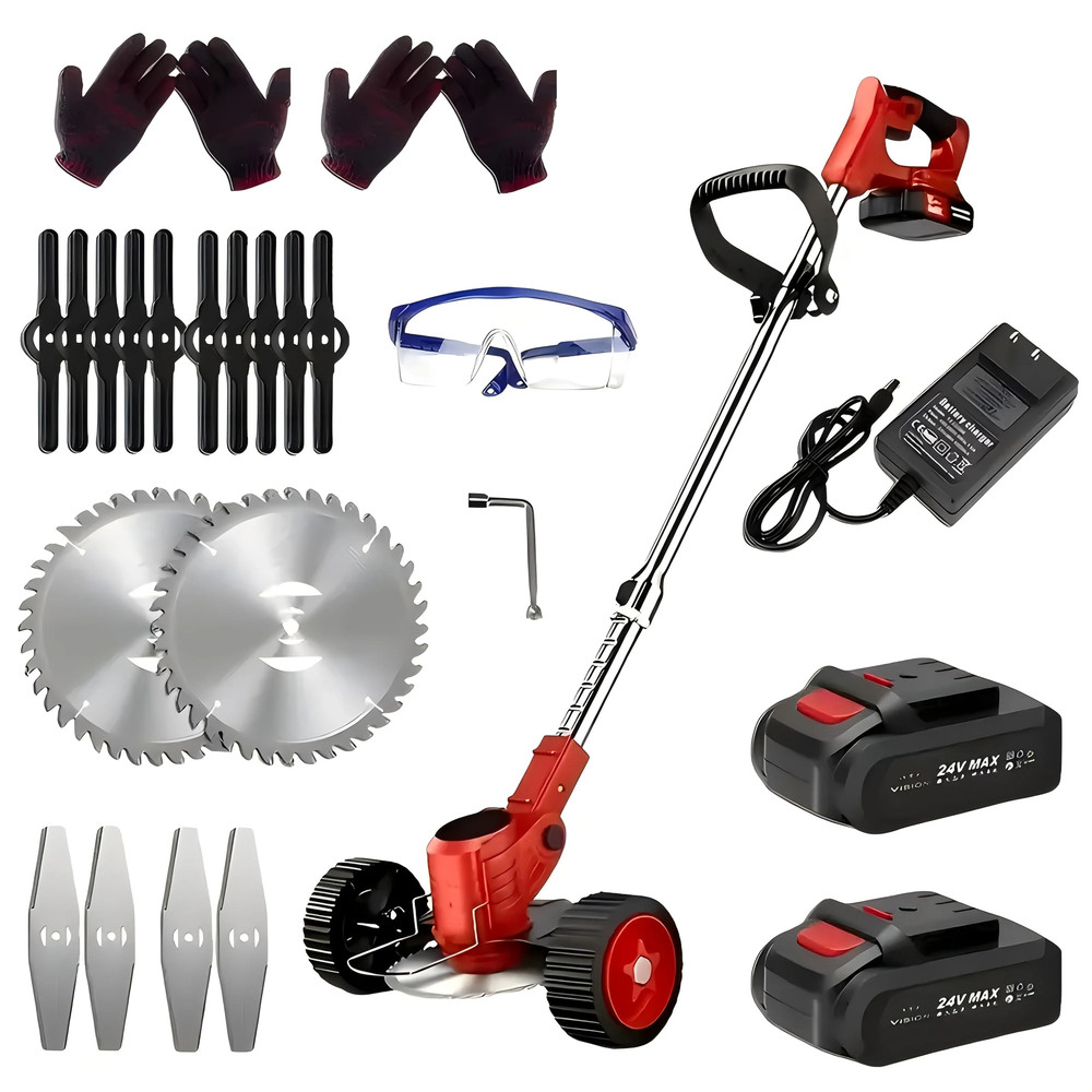 Portable Cordless Electric Lawn Mower With Dual Batteries And 3 Blade Types For Efficient Yard And  12