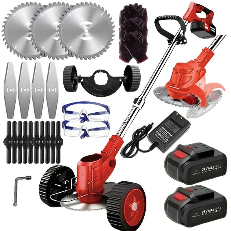 Portable Cordless Electric Lawn Mower With Dual Batteries And 3 Blade Types For Efficient Yard And  14