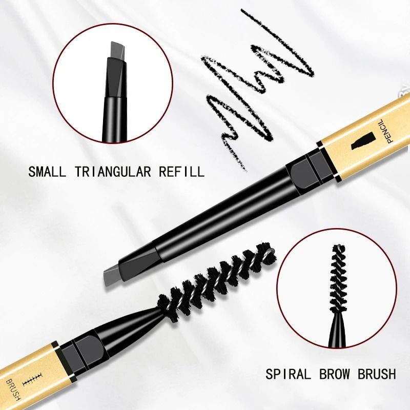 Dual Ended Waterproof Eyebrow Pencil With Brush For Long Lasting Definition 3