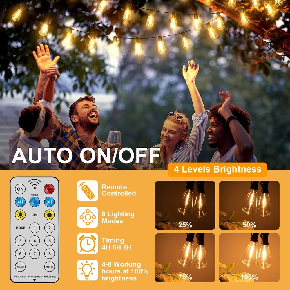 Solar Globe LED String Lights With Remote Control And USB Recharge 2