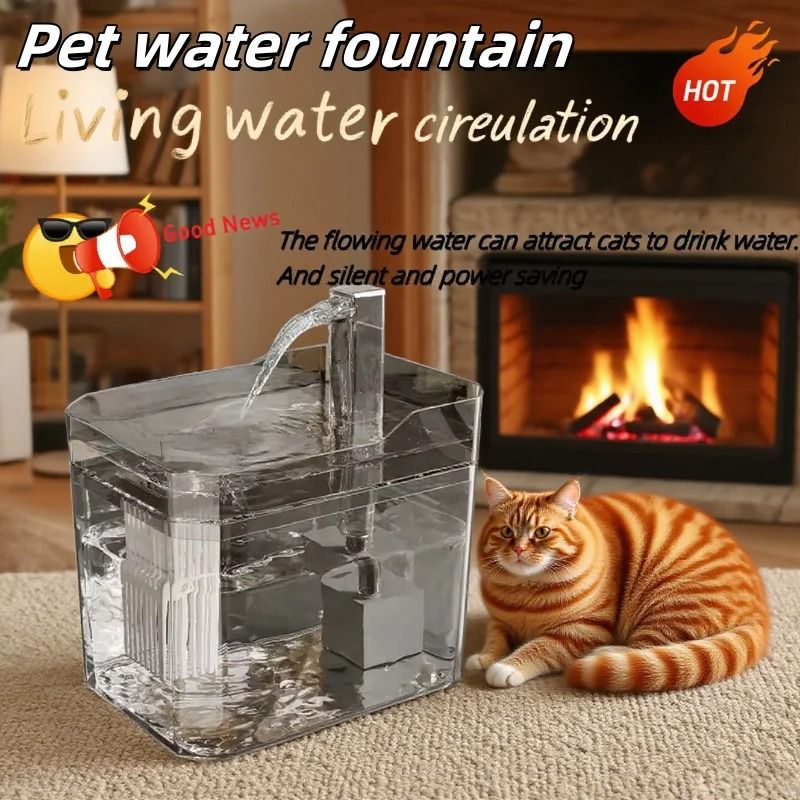 Automatic Cat Water Fountain With Circulating Filter And USB Quiet Pump 2