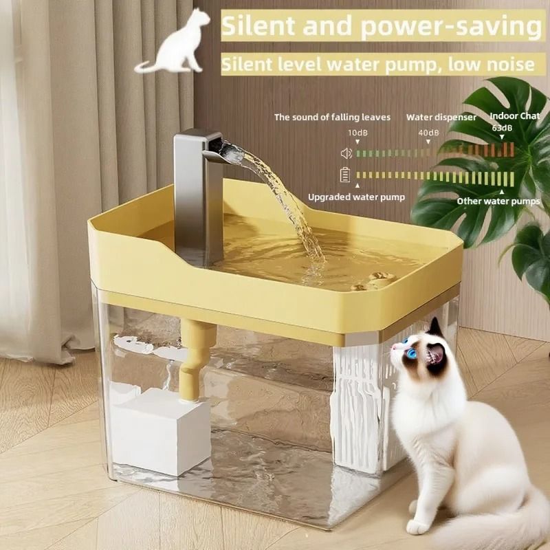 Automatic Cat Water Fountain With Circulating Filter And USB Quiet Pump 3