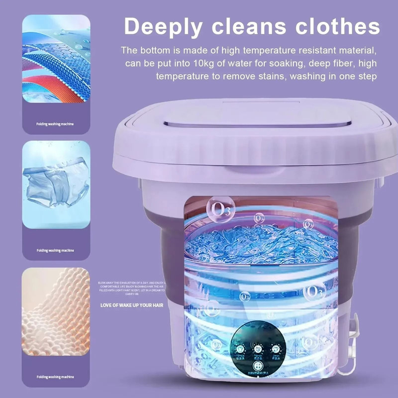 Portable Foldable Washing Machine With Spin Dryer For Small Laundry 0