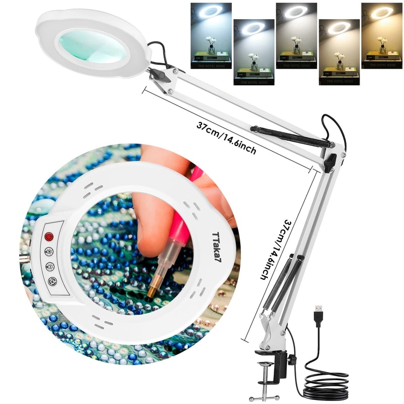 72LED Magnifying Lamp With 8X And 10X Zoom And Adjustable 3Color Light 13