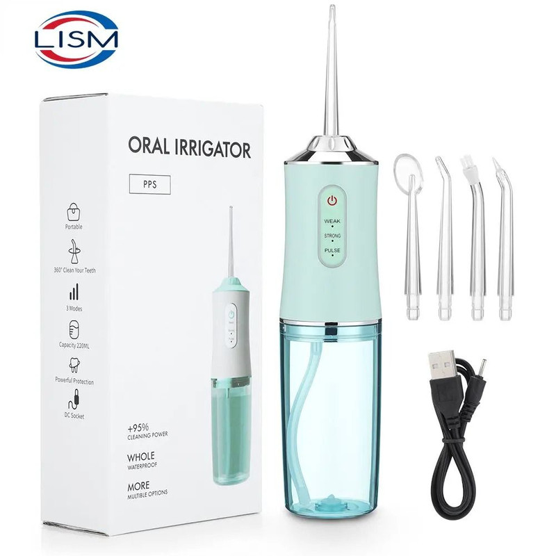 Portable Dental Water Flosser With USB Rechargeable Jet And 3 Cleaning Modes 0