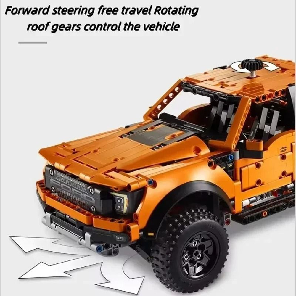 Pickup Truck Building Blocks Model Car With Racing MOC Technology Design 2