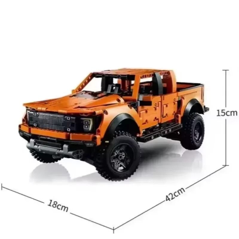 Pickup Truck Building Blocks Model Car With Racing MOC Technology Design 6