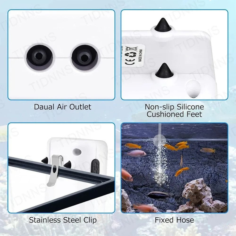 Portable DualPurpose Aquarium Air Pump With USB Charging And Silent Operation 5