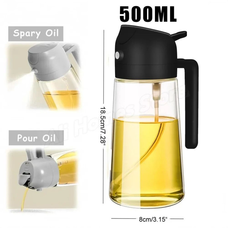 2in1 Olive Oil Dispenser Bottle With Spray Pour Function For Cooking And BBQ 13