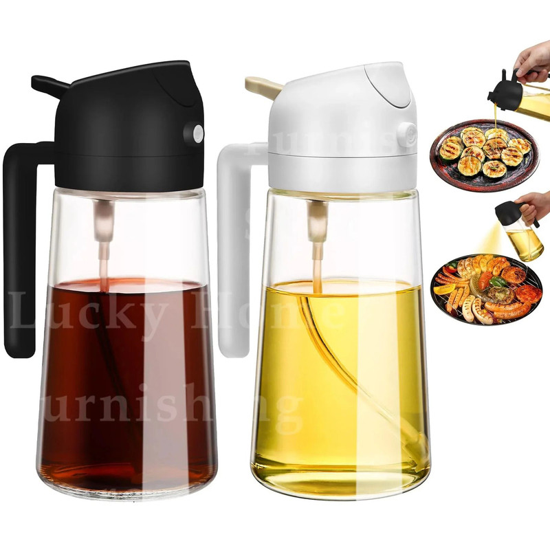 2in1 Olive Oil Dispenser Bottle With Spray Pour Function For Cooking And BBQ 14