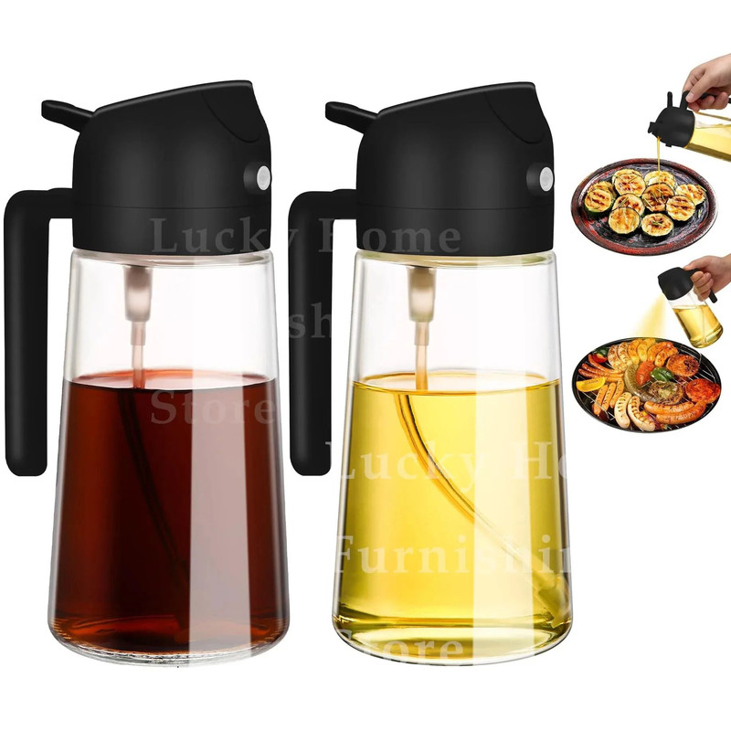 2in1 Olive Oil Dispenser Bottle With Spray Pour Function For Cooking And BBQ 15