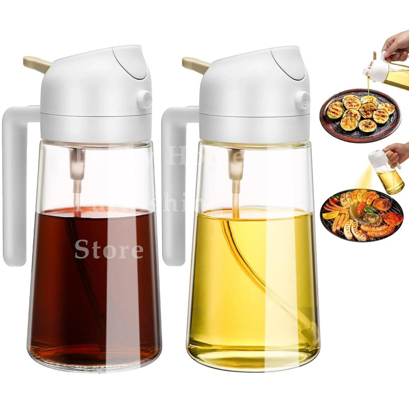 2in1 Olive Oil Dispenser Bottle With Spray Pour Function For Cooking And BBQ 16