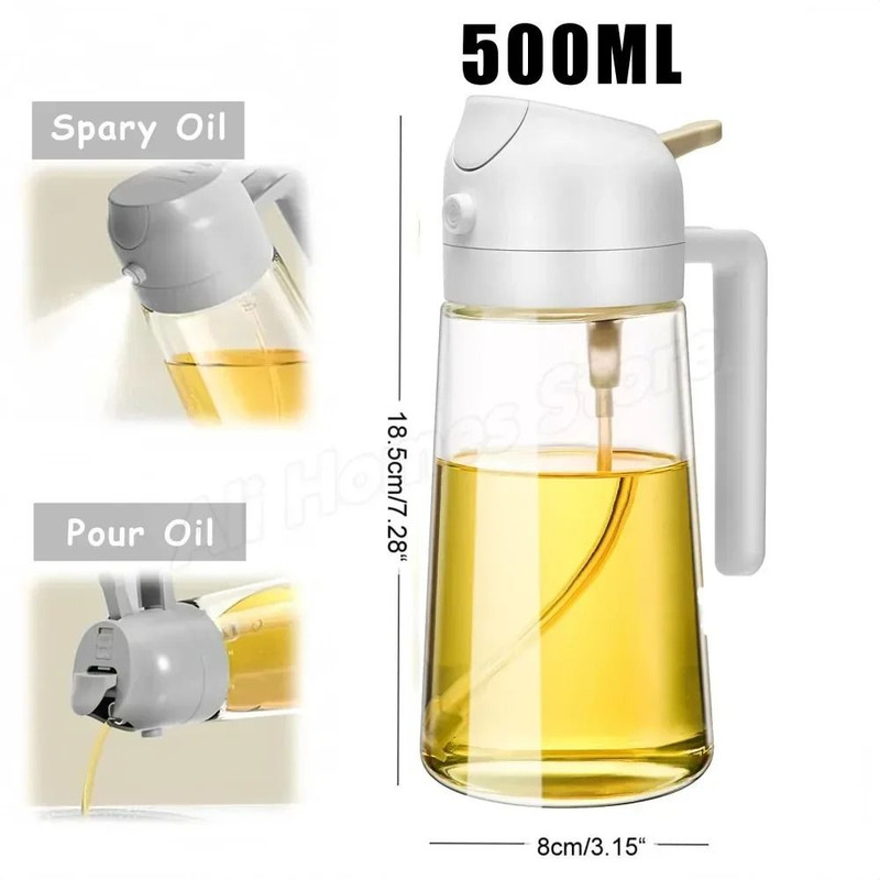 2in1 Olive Oil Dispenser Bottle With Spray Pour Function For Cooking And BBQ 8