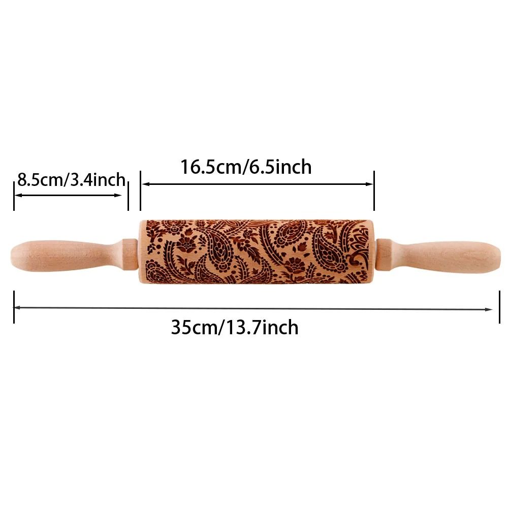 Wooden Sunflower Embossed Rolling Pin For Baking Cookies And Pastry Decoration 2