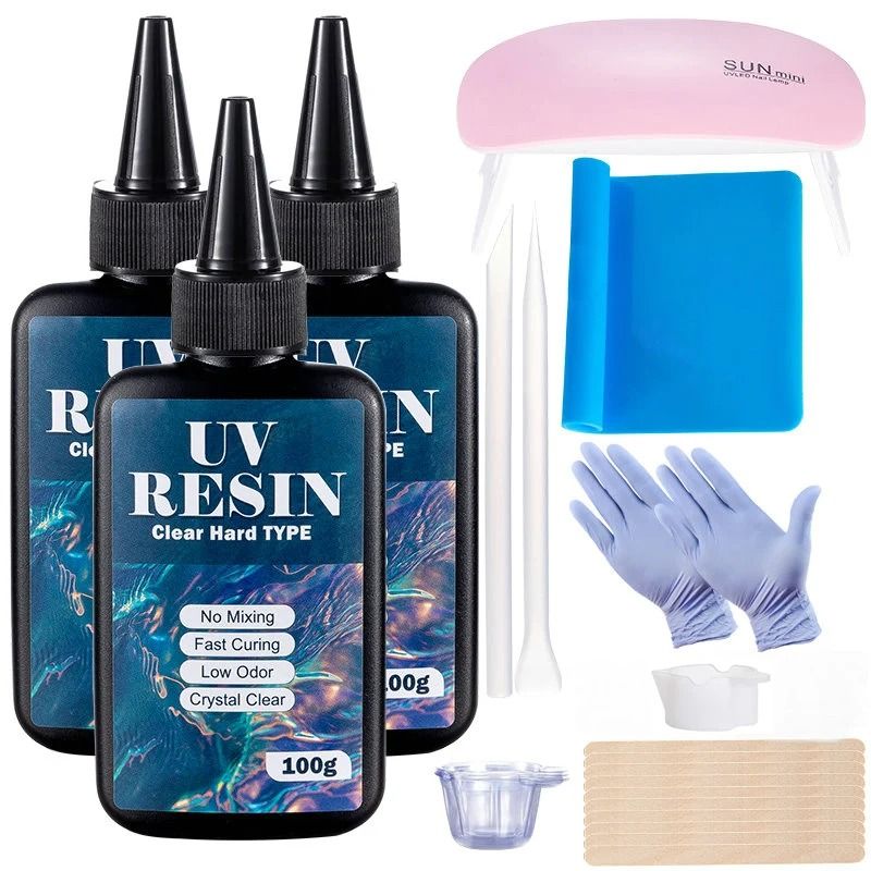 Clear UV Resin Hard Type FastCuring Epoxy Glue For Jewelry Casting And DIY Crafts 0