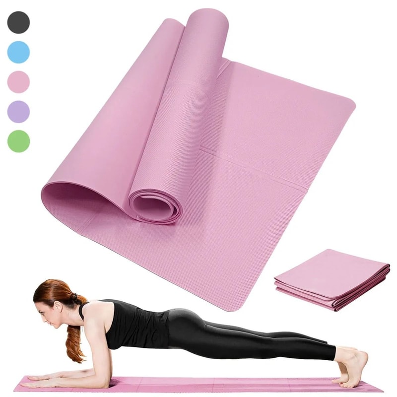 NonSlip Yoga Mat Lightweight Cushioned And Portable Fitness Mat For Home Gym And Travel 0