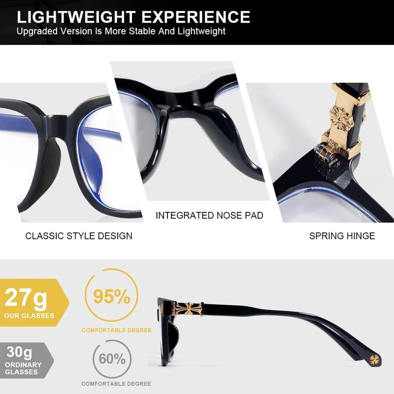Classic Square Anti Blue Light Glasses For Reading And Computer Use 3