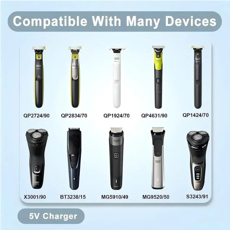5V Type C Shaver Adapter Charger Converter Compatible With Philips One Blade Models 4