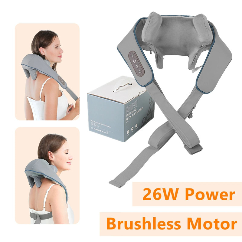 Wireless Neck And Shoulder Massager With Brushless Motor And Kneading Heat Therapy 13