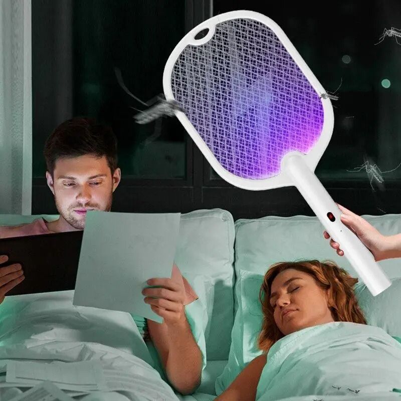 3 In 1 Electric Mosquito Killer Lamp Rechargeable Fly Swatter With LED Light 3