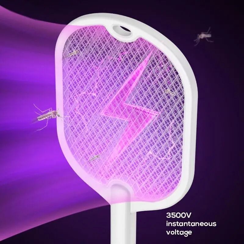 3 In 1 Electric Mosquito Killer Lamp Rechargeable Fly Swatter With LED Light 4