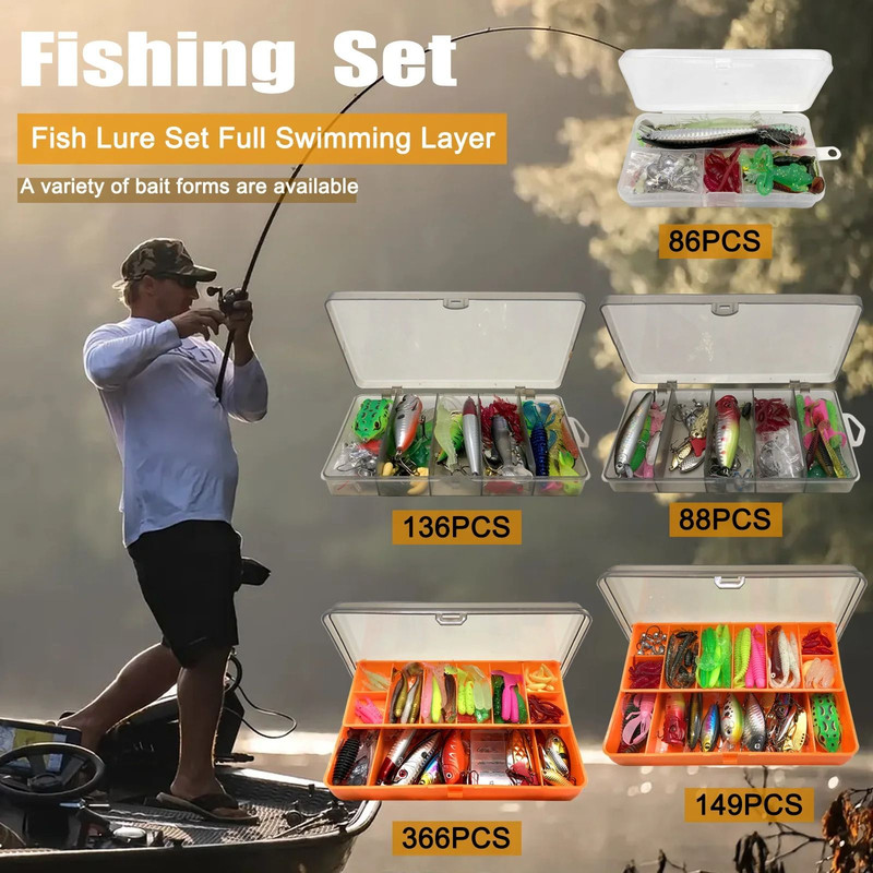 Fishing Lure Kit MultiLayered Tackle Box Set For Bass Trout And Pike 4