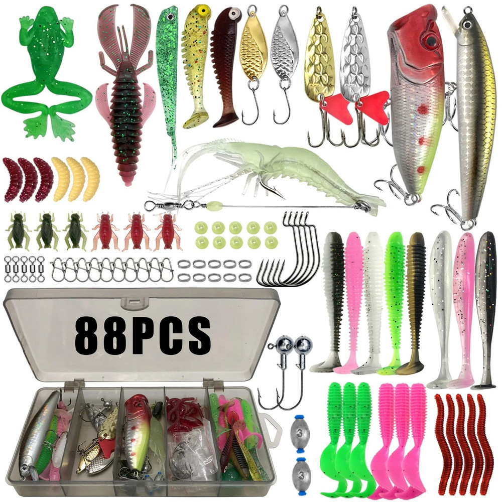 Fishing Lure Kit MultiLayered Tackle Box Set For Bass Trout And Pike 6