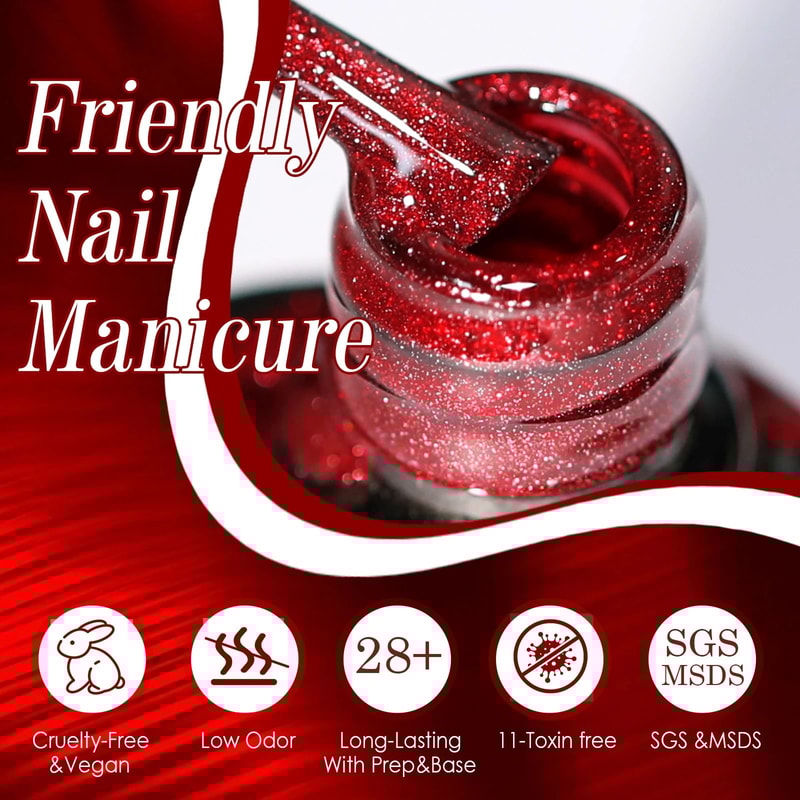 Red Ruby Cat Eye Magnetic Gel Nail Polish 3