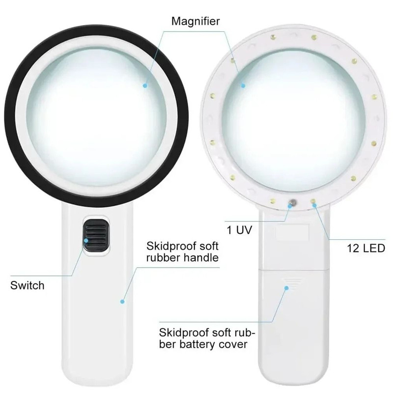 Handheld Illuminated Magnifying Glass With LED Lights 3