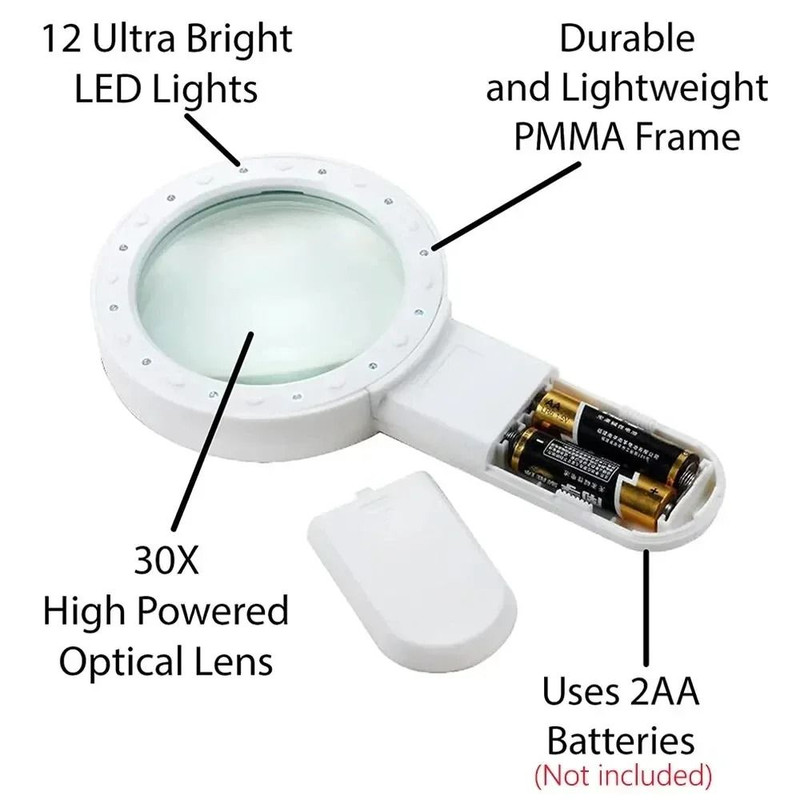 Handheld Illuminated Magnifying Glass With LED Lights 4