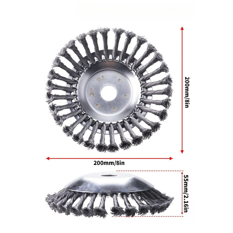 8 Inch Steel Wire Rotary Brush Cutter Trimmer Head 2