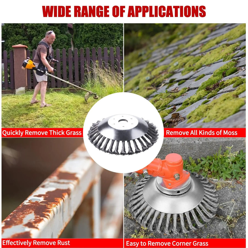 8 Inch Steel Wire Rotary Brush Cutter Trimmer Head 6