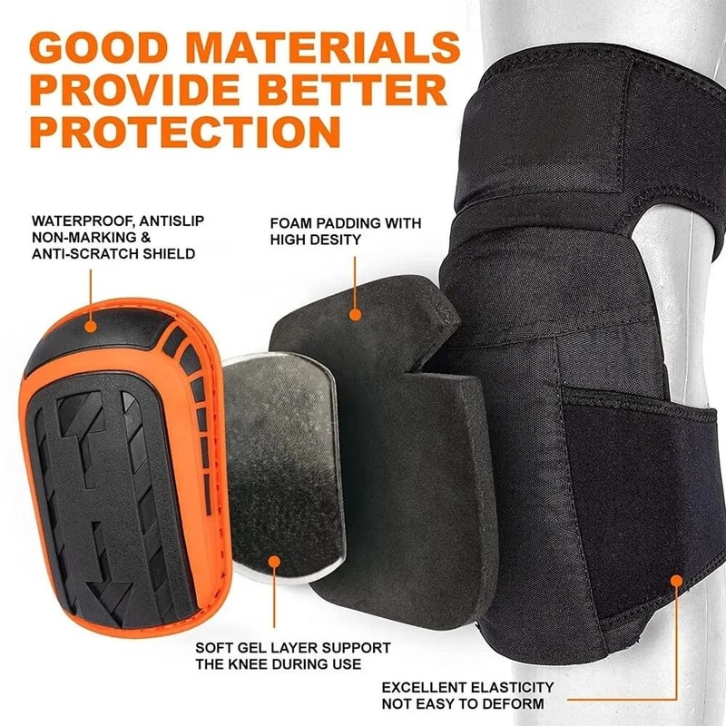 Professional Heavy Duty Foam Knee Pads With Gel Cushion And Adjustable Straps 3