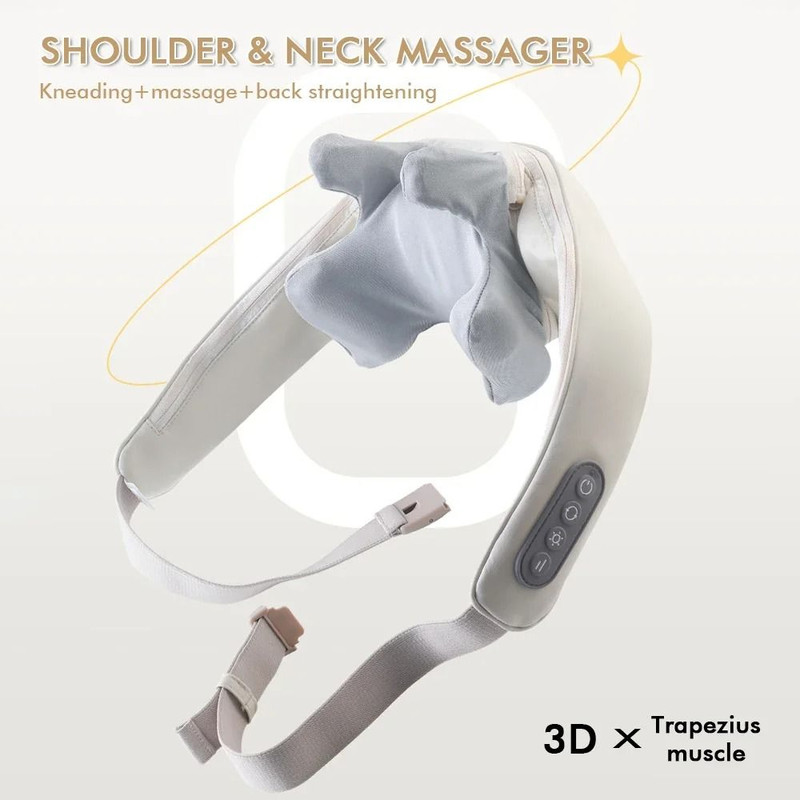 Wireless Neck And Back Massager With Heat And 3D Kneading 1