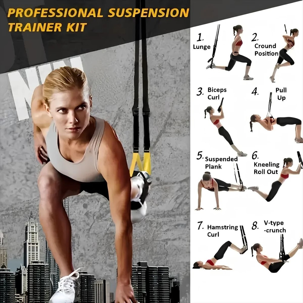 Suspended Training Belt With Bungee Resistance For Home Exercise 4